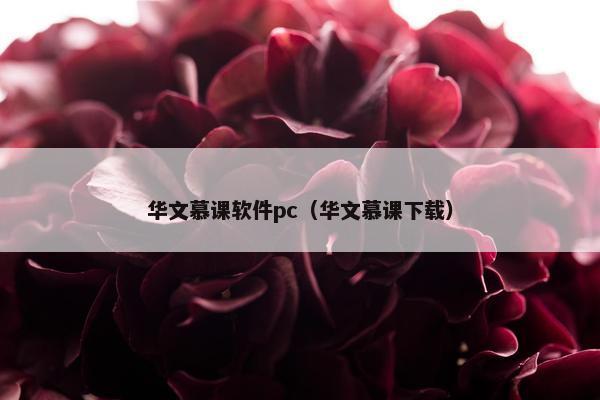 华文慕课软件pc（华文慕课下载）