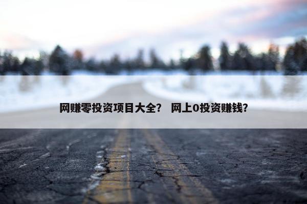 网赚零投资项目大全？ 网上0投资赚钱？