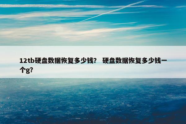 12tb硬盘数据恢复多少钱？ 硬盘数据恢复多少钱一个g？