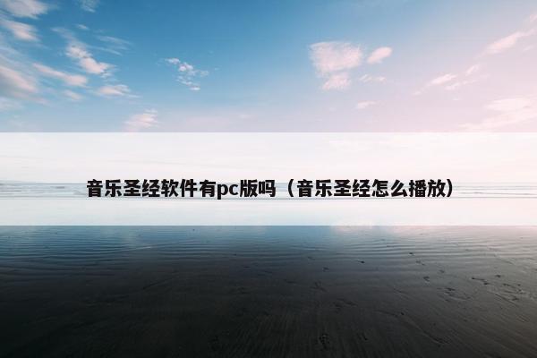 音乐圣经软件有pc版吗（音乐圣经怎么播放）