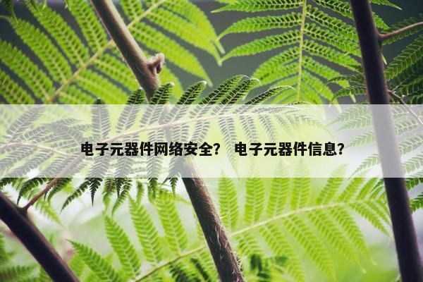 电子元器件网络安全？ 电子元器件信息？