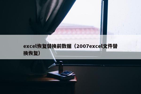 excel恢复替换前数据（2007excel文件替换恢复）