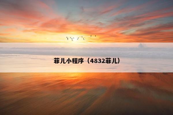 菲儿小程序（4832菲儿）