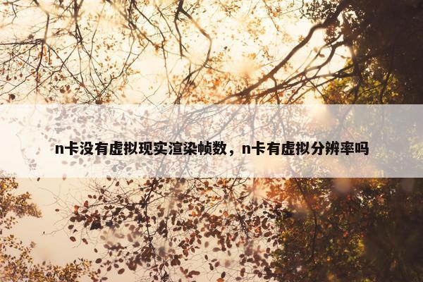 n卡没有虚拟现实渲染帧数，n卡有虚拟分辨率吗