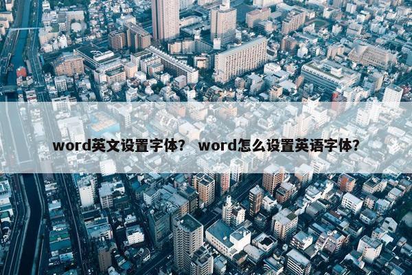 word英文设置字体？ word怎么设置英语字体？
