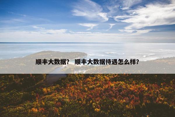 顺丰大数据？ 顺丰大数据待遇怎么样？