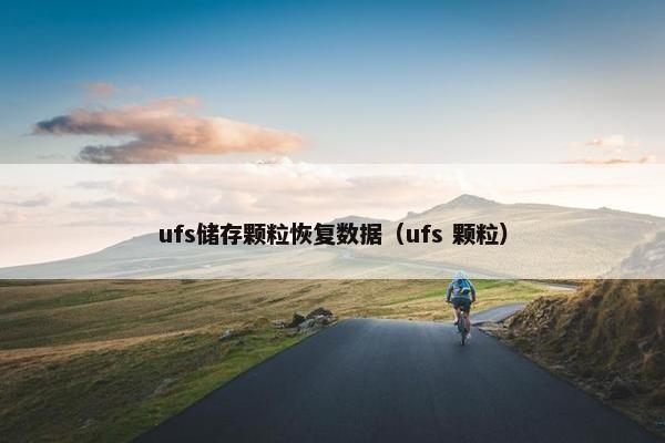 ufs储存颗粒恢复数据（ufs 颗粒）