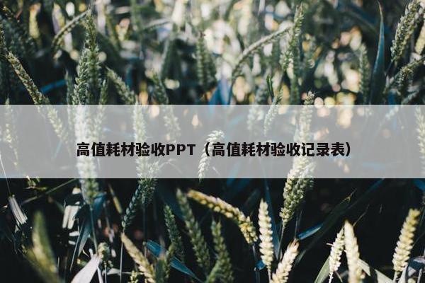 高值耗材验收PPT（高值耗材验收记录表）