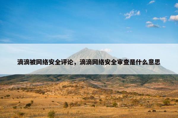 滴滴被网络安全评论，滴滴网络安全审查是什么意思