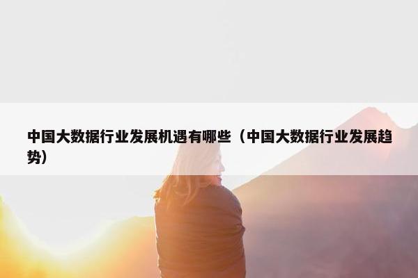 中国大数据行业发展机遇有哪些（中国大数据行业发展趋势）