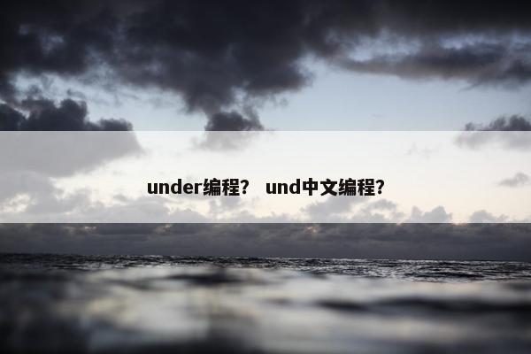under编程？ und中文编程？