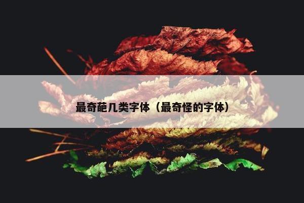 最奇葩几类字体（最奇怪的字体）