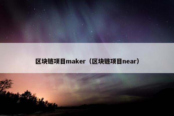 区块链项目maker（区块链项目near）