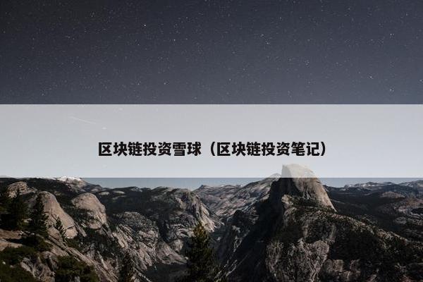 区块链投资雪球（区块链投资笔记）