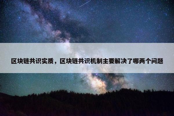 区块链共识实质，区块链共识机制主要解决了哪两个问题