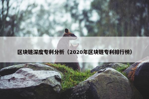 区块链深度专利分析（2020年区块链专利排行榜）