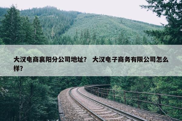 大汉电商襄阳分公司地址？ 大汉电子商务有限公司怎么样？