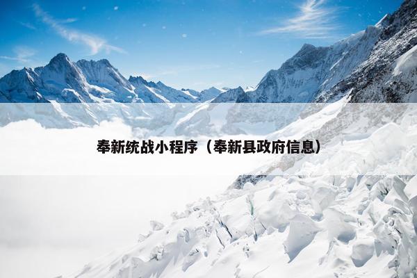 奉新统战小程序（奉新县政府信息）