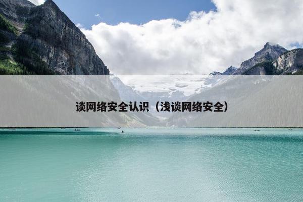 谈网络安全认识（浅谈网络安全）