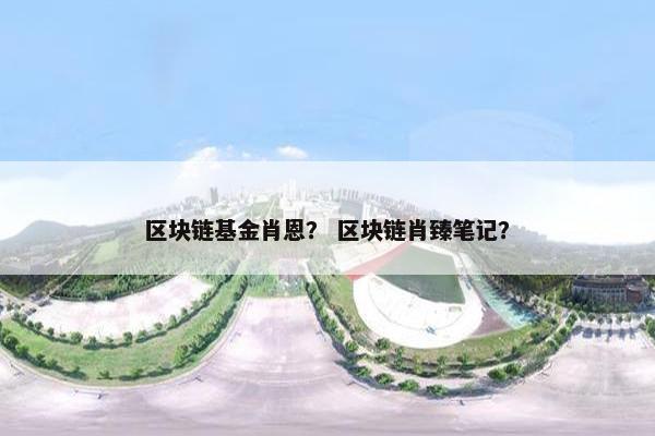 区块链基金肖恩？ 区块链肖臻笔记？
