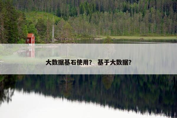 大数据基石使用？ 基于大数据？