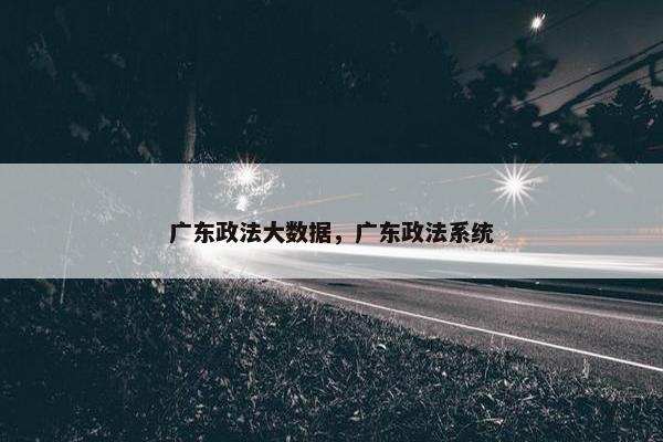广东政法大数据，广东政法系统
