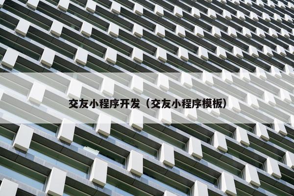 交友小程序开发（交友小程序模板）