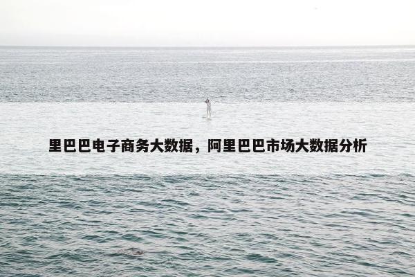 里巴巴电子商务大数据，阿里巴巴市场大数据分析