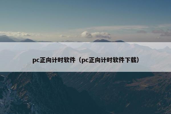 pc正向计时软件（pc正向计时软件下载）