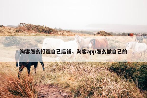 淘客怎么打造自己店铺，淘客app怎么做自己的