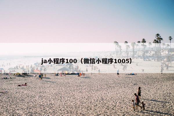 ja小程序100（微信小程序1005）