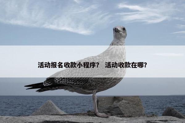 活动报名收款小程序？ 活动收款在哪？