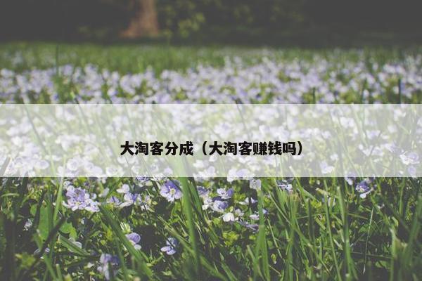 大淘客分成（大淘客赚钱吗）