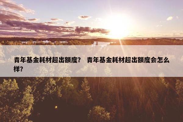 青年基金耗材超出额度？ 青年基金耗材超出额度会怎么样？