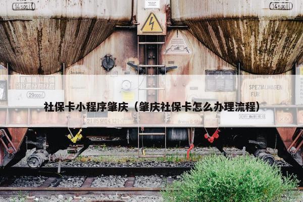 社保卡小程序肇庆（肇庆社保卡怎么办理流程）