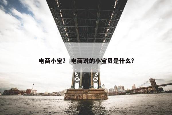 电商小宝？ 电商说的小宝贝是什么？