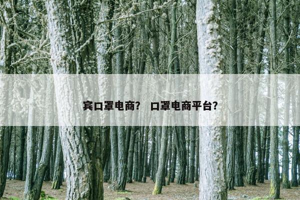 宾口罩电商？ 口罩电商平台？
