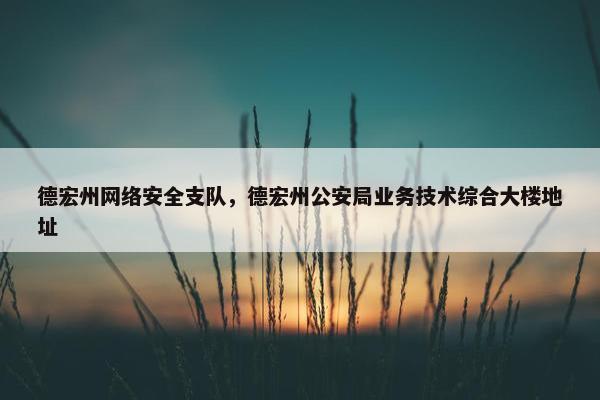 德宏州网络安全支队，德宏州公安局业务技术综合大楼地址