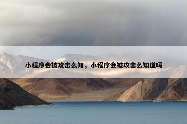 小程序会被攻击么知，小程序会被攻击么知道吗