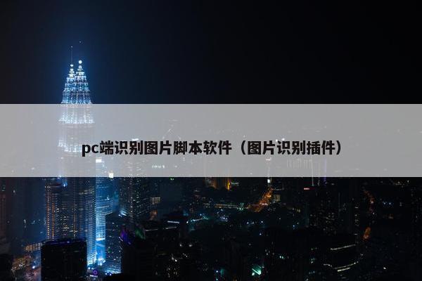 pc端识别图片脚本软件（图片识别插件）