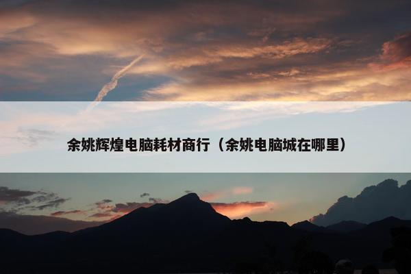 余姚辉煌电脑耗材商行（余姚电脑城在哪里）