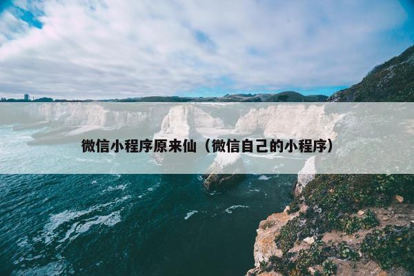 微信小程序原来仙（微信自己的小程序）