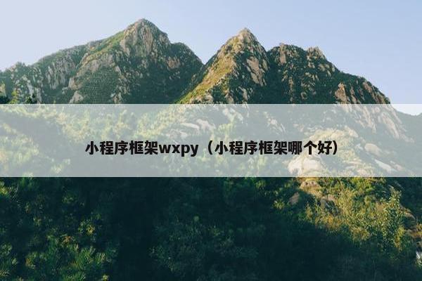 小程序框架wxpy（小程序框架哪个好）