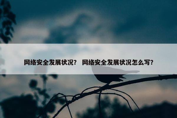 网络安全发展状况？ 网络安全发展状况怎么写？