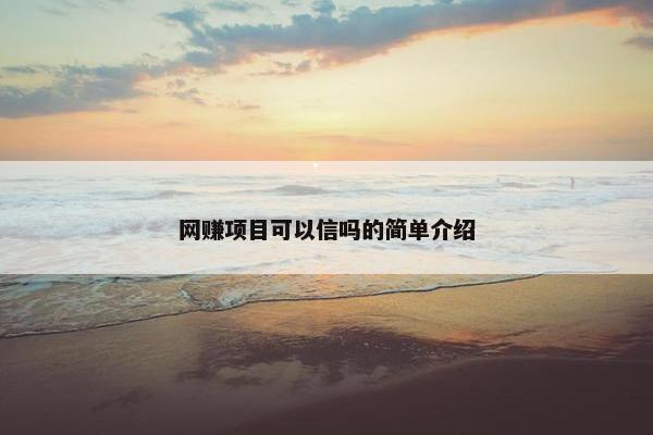 网赚项目可以信吗的简单介绍
