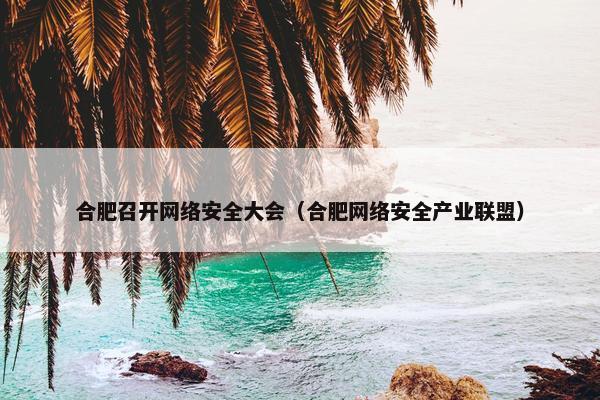 合肥召开网络安全大会（合肥网络安全产业联盟）