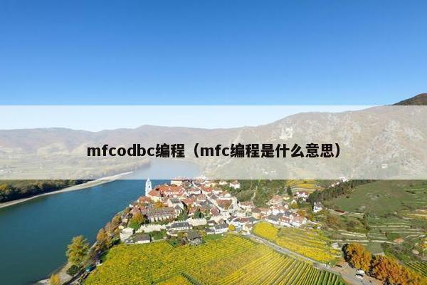 mfcodbc编程（mfc编程是什么意思）