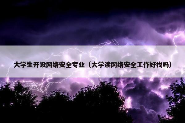 大学生开设网络安全专业（大学读网络安全工作好找吗）