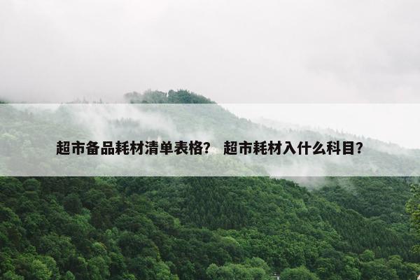 超市备品耗材清单表格？ 超市耗材入什么科目？