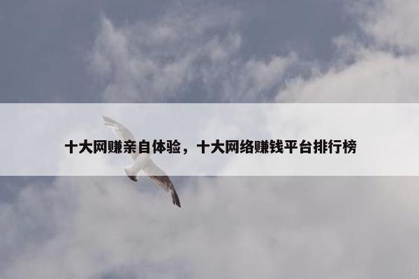 十大网赚亲自体验，十大网络赚钱平台排行榜